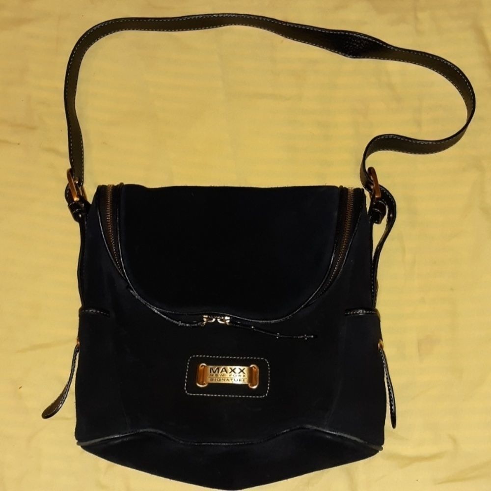 Maxx New York Signature‎ Black Genuine Suede Purse